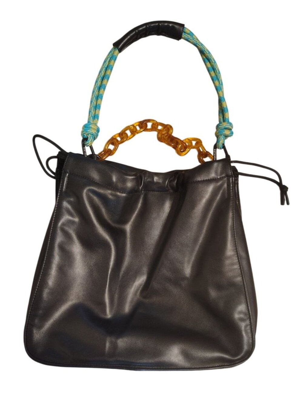 Rotunda Black Sant Hobo Bag Carabiners Paracord Acrylic Chunky Chain Drawstring